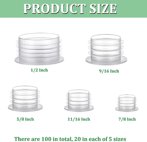 Miniatura 2 de 100 tapones para salero y pimentero de 1/2 pulgada, 9/16 pulgadas, 5/8 pulgadas, 11/16 pulgadas y 7/8 pulgadas, tapón de repuesto para salero