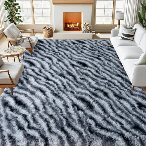 Miniatura 20 de qulint Alfombra negra para dormitorio, alfombra de área pequeña de 2 x 3 pies para habitación de niños, alfombra suave y mullida para sala de estar