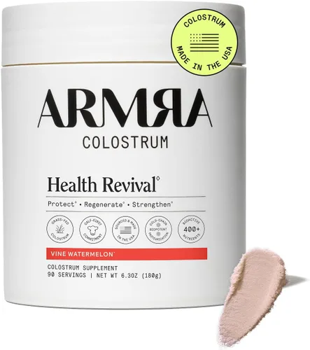 Miniatura 10 de ARMRA Polvo de Colostro Naranja Sangre Salud intestinal y reducción de hinchazón Piel y cabello Inmunidad Keto, sin gluten y sin grasa