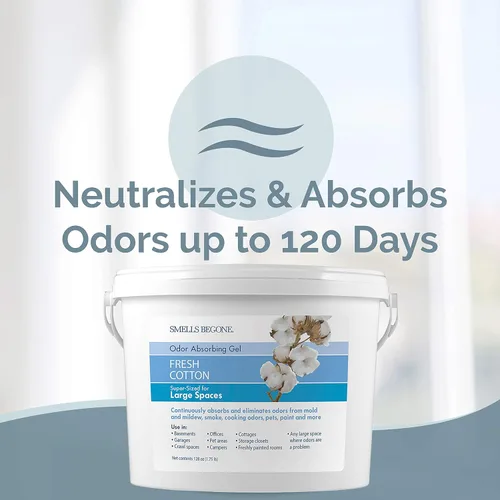 Miniatura 2 de SMELLS BEGONE Gel absorbente de olores de 1 galón - Ambientador y eliminador de olores para hogares, garajes y edificios comerciales