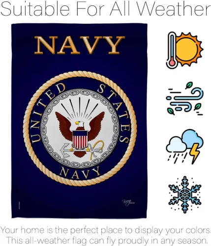 Miniatura 6 de Breeze Decor Bandera de jardín de 13 x 18.5 pulgadas, con licencia oficial de las Fuerzas Armadas de los Estados Unidos de la Marina de los Estados