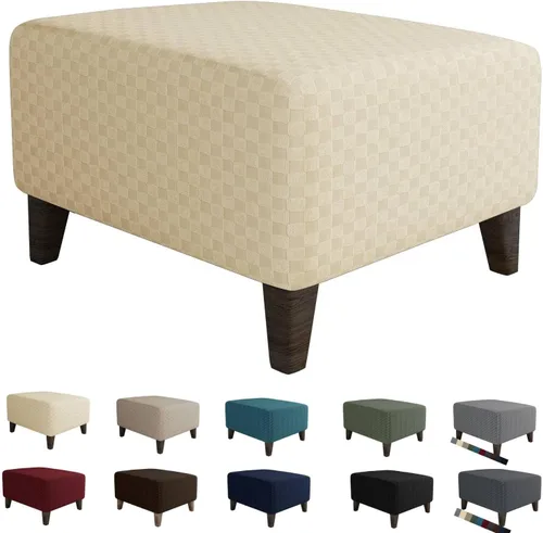 Miniatura 8 de MAXIJIN Fundas para otomano de jacquard, fundas protectoras para taburete plegable, protector de muebles, funda suave y gruesa rectangular