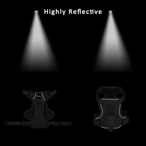 Miniatura 5 de Petmolico Arnés para perros pequeños, bonito arnés con dos clips para correa y mango suave, chaleco reflectante para cachorros fácil de caminar