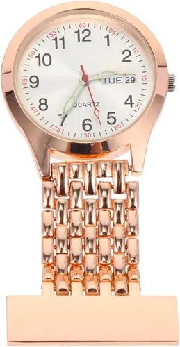 ULTECHNOVO Reloj de enfermera con segunda mano para mujeres y hombres, reloj de solapa para enfermera, reloj de bolsillo de metal con clip en reloj