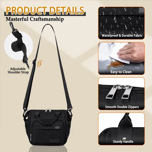Miniatura 4 de TuErCao - Bolsa de almuerzo pequeña, ligera y aislada para mujer; para trabajo, portátil, suave enfriador para pícnic, viajes, viajes por carretera