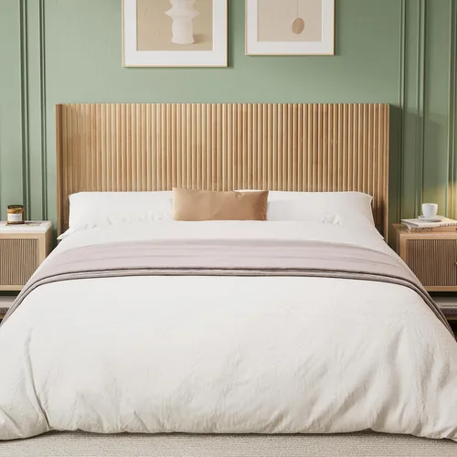 Miniatura 3 de Huatean Home Cabecero de Madera Tamaño Queen, 64.6" de Ancho Cabecero de Madera Queen Solamente, Cabeceros Modernos de Granja, Panel Acanalado
