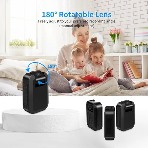 Miniatura 5 de DUVIX Mini cámara WiFi cámara oculta 1080P HD pequeña cámara de vigilancia inalámbrica con lente giratoria de 180° detección de movimiento visión