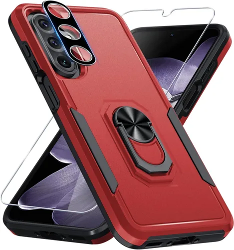 Miniatura 27 de Janmitta Funda compatible con Samsung Galaxy A14 5G con protector de pantalla + protector de lente de cámara, funda resistente de servicio pesado