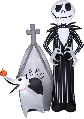 Miniatura 6 de Jack Skellington On Tombstone Airblown inflable de 3.5 pies de alto