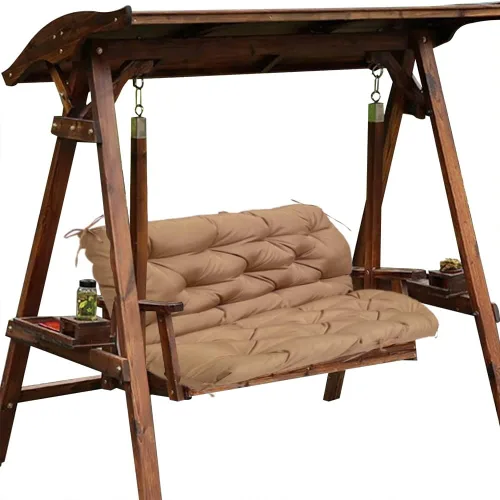 Miniatura 16 de Cojines de repuesto para columpio con respaldo, cojín de banco impermeable para exteriores, 2-3 plazas, para muebles de jardín y patio