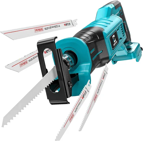 Miniatura 9 de Cerycose Sierra recíproca inalámbrica compatible con batería DeWalt de 20 V máximo, motor sin escobillas, velocidad variable 0-3000 Spm, cambio