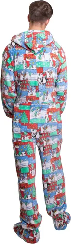 Miniatura 4 de Hooded Plush Footed Pajamas Onesie with Drop Seat for Men Women