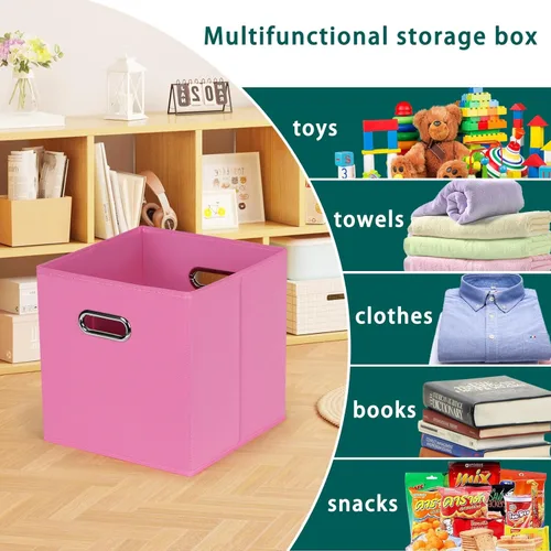 Miniatura 3 de Cubos de Almacenamiento Plegables Negros, Cajas de Almacenamiento de Tela, Organizadores de Cubos con Asas Duales para Organizador del Hogar, Juego
