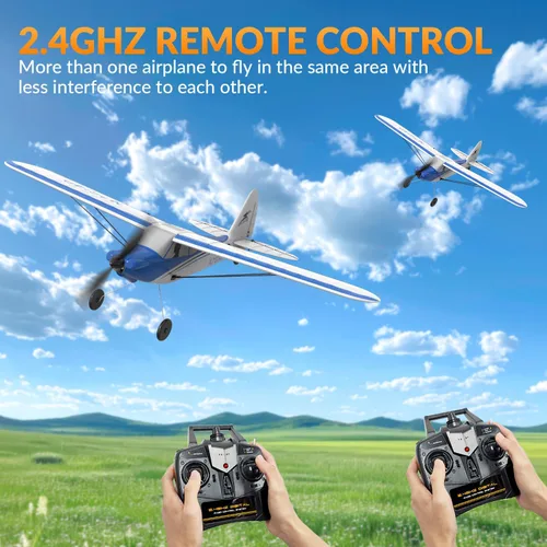 Miniatura 7 de VOLANTEXRC Avión Entrenador RC Sport Cub 4CH con control remoto, avión con protector de hélice, estabilizador de giro de 6 ejes y 3 modos de vuelo