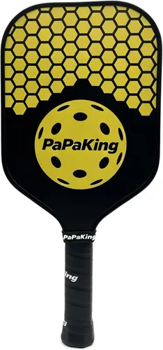 Paleta de pickleball de fibra de carbono con 2 bolas, pala ligera con gran punto dulce y amortiguación de vibraciones, superficie texturizada de