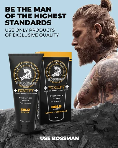 Miniatura 8 de Bossman Fortify - Acondicionador intenso para barba – Lavado de barba de ducha, hidratante y suavizante de barba para hombres – Productos