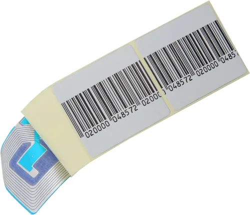 1000 etiquetas de seguridad de papel de 1.5 x 1.5 pulgadas, RF 8.2 Mhz, color blanco, compatible con puntos de control de códigos de barras falsos,