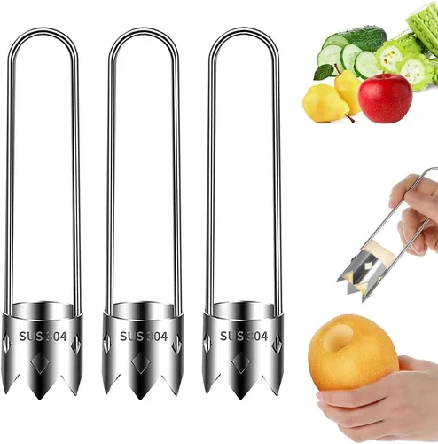 Miniatura 10 de Herramienta de descorchador de frutas y verduras, herramienta de descorchador de semillas de pimiento rojo 2025 de acero inoxidable mejorada