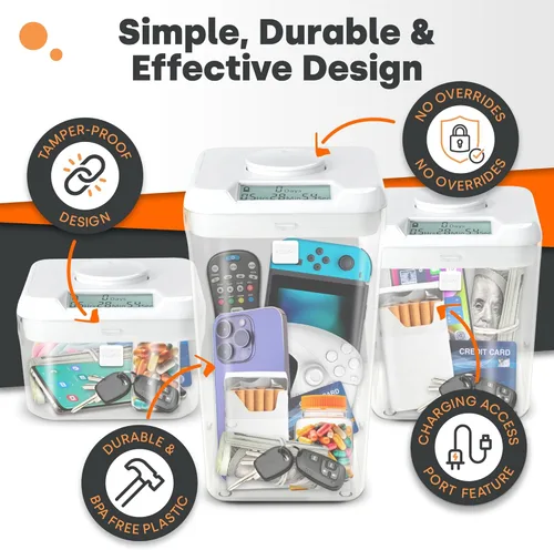 Miniatura 2 de Kitchen Safe: El Recipiente con Bloqueo por Tiempo, Cárcel para Celular, Caja de Bloqueo para Medicamentos, Rompe Malos Hábitos, Deja de Fumar, Deja