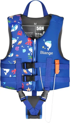 Miniatura 7 de Chaleco de natación para niños, chaqueta de natación para niños pequeños, flotadores para nadar con silbato de emergencia para niños y niñas de 1 a