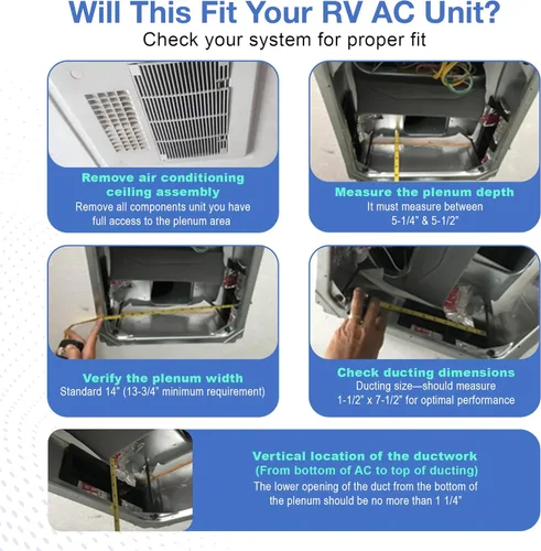 Miniatura 6 de Kit de flujo de aire para autocaravana – Dometic Penguin II Unidad de aire acondicionado de repuesto con desviador de CA, adaptador de conducto