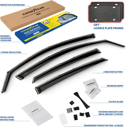 Miniatura 6 de Goodyear - Deflectores de ventana de canal irrompibles para Honda Civic 2016-2021 Sedan, protectores para la lluvia, viseras para la ventana