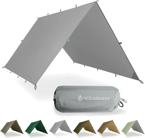 Miniatura 8 de AquaQuest Lona Safari – Ligera impermeable (0.197 in) con costuras selladas Ripstop para mochileros, senderismo y camping en hamacas Verde oliva