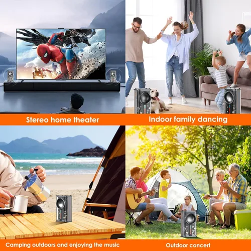 Miniatura 8 de Altavoz Bluetooth portátil con luces, mini altavoz Bluetooth inalámbrico transparente con TWS, perfecto pequeño altavoz con sonido HD y bajo