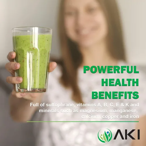 Miniatura 6 de AKI Broccoli Broccoli Sprout Powder - Ideal en vitaminas y sulforafano - Superalimento para batidos de verduras verdes o comidas - Sin OMG