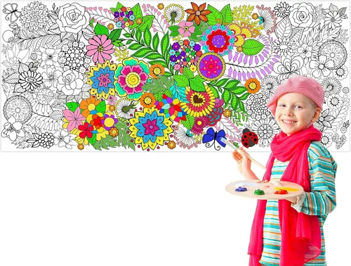 Miniatura 9 de Dvbonike Póster Jumbo de Mandala Navideño para Colorear Póster Gigante de Papel Feliz Navidad para Colorear Póster DIY de Dibujo en Blanco Arte