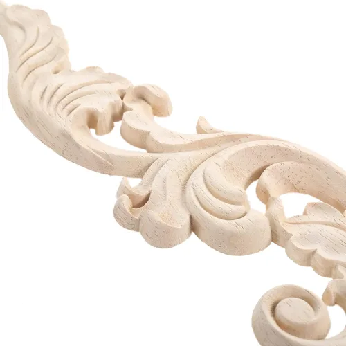 Miniatura 8 de MUXSAM Apliques tallados en madera, detalles de tallado transparente superpuestos, calcomanías artesanales para gabinetes, manteles de pared