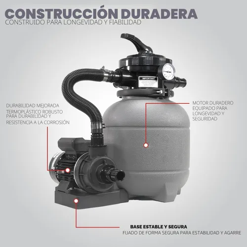Miniatura 5 de XtremepowerUS Filtro de arena de 12 pulgadas para piscinas sobre el suelo Max 2,400 GPH Bomba de piscina de válvula multipuerto de 7 vías hasta