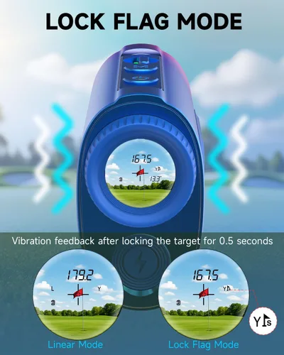 Miniatura 3 de Mini Metal Golf RangeFinder with Slope,1200Y Range Finder, 0.3s Flagpole Locking Vibration, 7X Magnification, 95%Transmission Lens,Flag Pole Lock