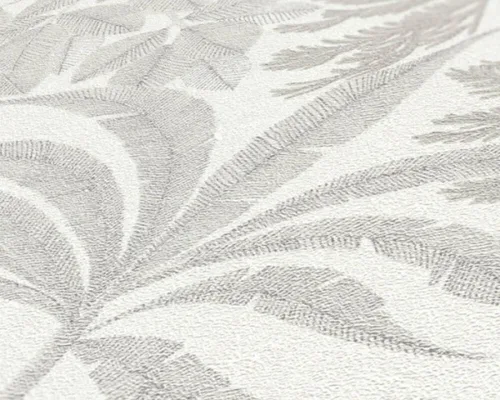 Miniatura 3 de CONCORD WALLCOVERINGS ™ Papel tapiz moderno con textura floral, hojas de pared de vinilo, gris, metálico, plateado, blanco, 21 pulgadas x 33 pies