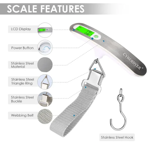 Miniatura 4 de Báscula digital de arco de 110 libras, escala de arco recurvo con arco de tiro con arco, báscula de caza, báscula de equipaje con pantalla LCD