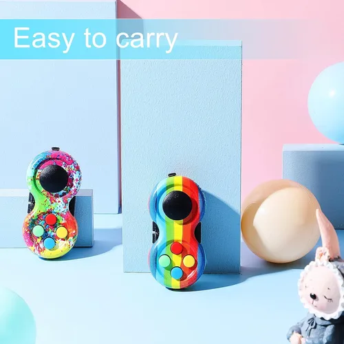 Miniatura 5 de Skylety 2 piezas de juguetes para la ansiedad para adultos, controlador, almohadilla para aliviar el estrés, cubo clicker, controlador de juego