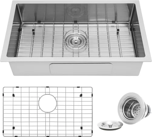 Miniatura 13 de Kitsitchen Fregadero de cocina para autocaravana, calibre 16, T304S, fregaderos de cocina de acero inoxidable para montaje inferior, fregadero