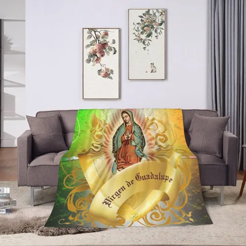 Miniatura 10 de Manta de forro polar de Our Lady of Guadalupe, manta de microforro polar ultrasuave y acogedora para sofá, cama, camping, viajes y uso en automóvil