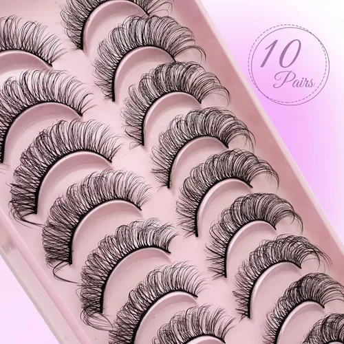 Miniatura 41 de 10 pares de pestañas rusas 3D voluminosas, con curvatura DD, pestañas postizas de visón sintético, pestañas de 19/32 de pulgada que parecen S09