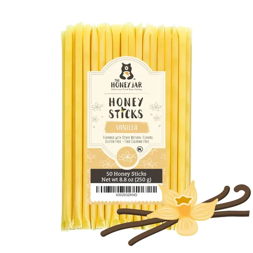 Miniatura 10 de The Honey Jar Palitos de miel lisos, pajitas de miel pura para el té, café o un placer saludable, una cucharadita de miel saborizada por barra
