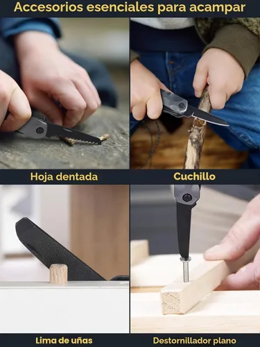 Miniatura 6 de Multiherramienta Accesorios de Camping Rellenos de Media para Hombres Regalos de Papá, 13 en 1 Herramientas Múltiples de Supervivencia Martillo
