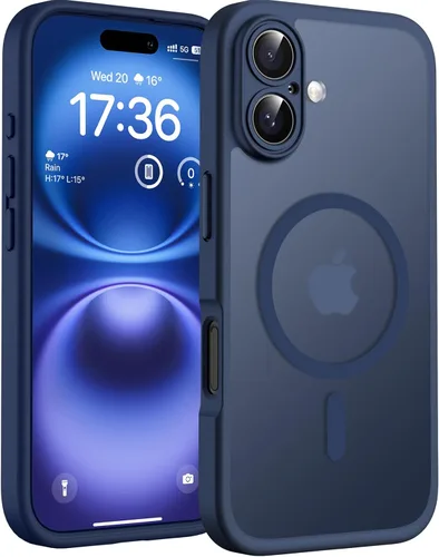 Miniatura 209 de TOCOL Funda magnética 3 en 1 para iPhone 14 Pro, mejorada [protección completa de cámara] con 2 protectores de pantalla, funda de grado militar Azul