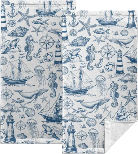 Miniatura 23 de Toallas de Mano Azul Gris Marrón para Baño Negras Pintura Moderna de Arte Abstracto Toallas de Cocina Suave Absorbente Toalla de Huésped Punta