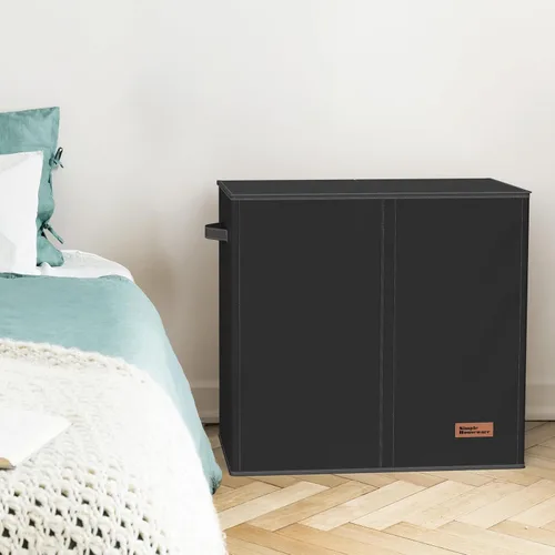 Miniatura 8 de Simple Houseware - Cesta doble para la ropa sucia, con tapa y bolsas extraíbles, Negra Negro