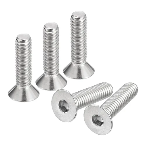 Miniatura 18 de uxcell 5/16-18x1-1/2 Tornillos de cabeza avellanada plana, 5 tornillos de cabeza plana de acero inoxidable 304, rosca completa, pernos avellanados