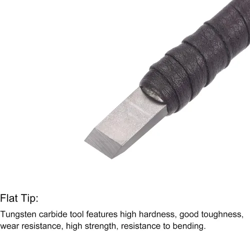 Miniatura 3 de uxcell Cuchillo para tallar cinceles de madera, herramienta de mano para carpintería con punta plana de carburo de tungsteno de 0.315 in, 5.906 in
