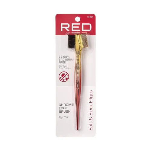 Miniatura 2 de RED by Kiss Cepillo de borde cromado sin bacterias esterilizadas cerdas de jabalí Peine de cepillo para peinar el cabello