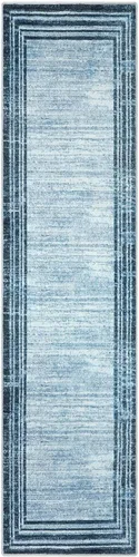 Miniatura 79 de Alfombra de pasillo moderna abstracta Lahome, alfombra lavable turquesa de 2 x 6 pulgadas para entrada, alfombra antideslizante de bajo pelo