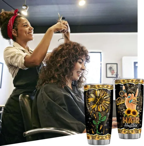 Miniatura 4 de Hair Hustler - Vaso de acero inoxidable de 20 onzas con texto en inglés "You Are My Sunshine", regalos de girasol para estilistas, regalos