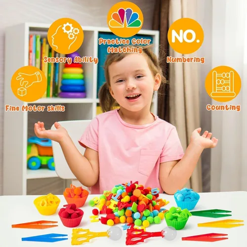 Miniatura 6 de EZdhuawuse Relleno sensorial de letras y números, 240 piezas de verano alfanuméricos de motricidad fina, juguetes de clasificación de conteo